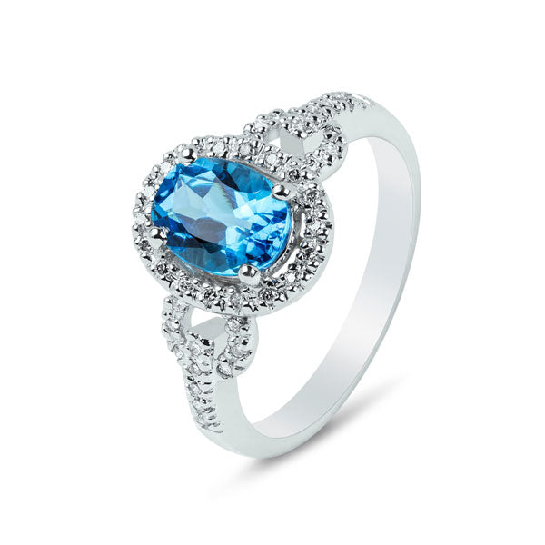 Bague de fiançailles en argent et cubique